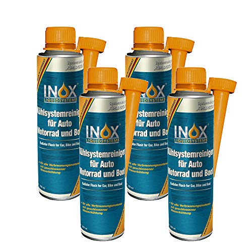 INOX® Kühlsystemreiniger Additiv, 4 x 250 ml - Kühlerschutz für Auto, Motor und Boot