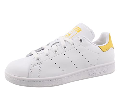 adidas Originals Damen Stan Smith Turnschuh, Weiß/Weiß/Kerngelb, 40 EU