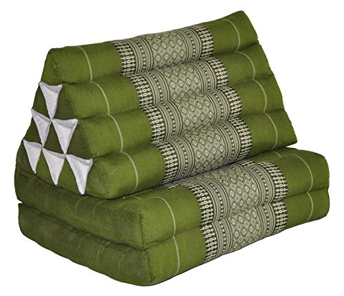 Wilai Kapok Thaikissen, Dreieckskissen mit Zwei Auflage - grün
