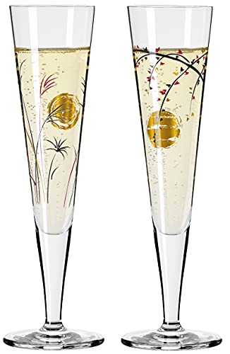 Dekomiro Ritzenhoff 2er Set Goldnacht Champagner #13 + #14 mit Glasreinigungstuch