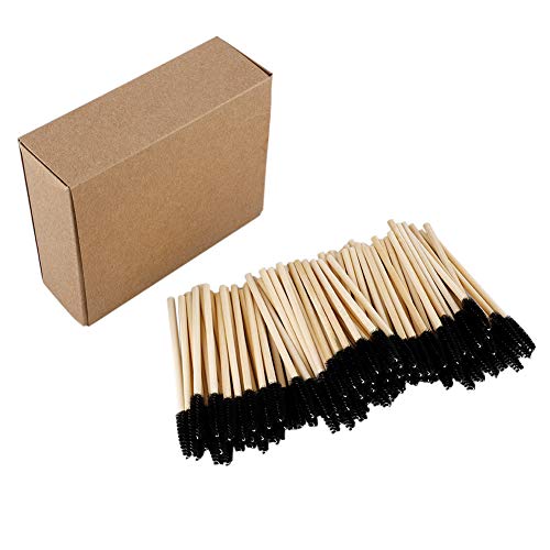 SUFUBAI 100 x Bambus-Wimpernbürsten, Einweg-Mascara-Stäbe, Make-up-Kits für Wimpernverlängerungen, Make-up-Werkzeug