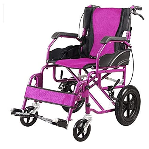 Rollstuhl Leichter Transportrollstuhl Klappbarer mobiler Rollstuhl aus Stahlrohr mit Schnellspannrädern und Handbremsen für Erwachsene, 45 cm Sitzbreite Reisen Wheelchair