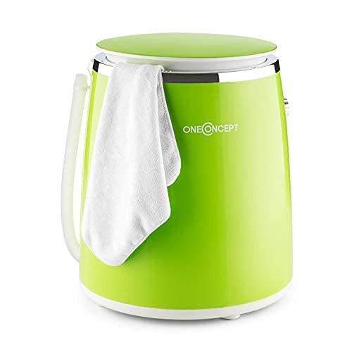 oneConcept Ecowash-Pico Edition 2020 Mini Waschmaschine Camping-Waschmaschine (Toploader mit Schleuder-Funktion für 3,5 kg Wäsche, 380 Watt, energie-und wassersparend, Timer) grün