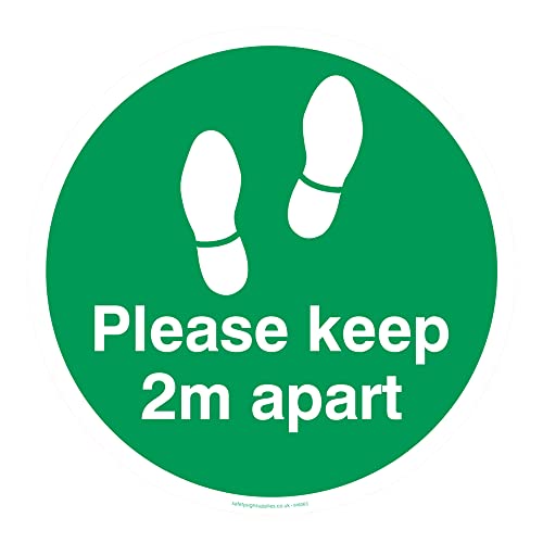 Please keep 2 m apart floor graphic green