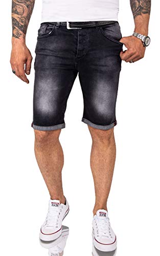 Rock Creek Herren Shorts Jeansshorts Denim Short Kurze Hose Herrenshorts Jeans Sommer Hose Stretch Bermuda Hose RC-2214 Dunkelgrau W40