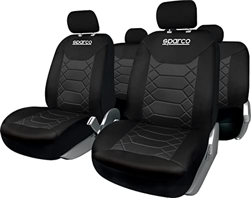 Sparco Universal-Set SPC1016 Sitzbezüge für Autositzbezüge, komplett, Schwarz