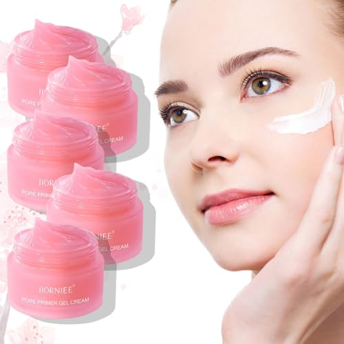 Qosigote Jiorniee Pore Primer Gel Cream, Jiorniee Pore Primer Gel, Make-Up Basis Gel Cream, Pore Primer Gel Creme, Invisible Pore Face Primer for Flawless Skin (5 Flasche)