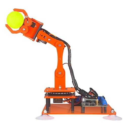 Adeept 5-DOF Robot Arm Kit, Programmable STEM Educational 5-Axis Robot Arm with OLED Display, DIY Robot Model, Compatible with Arduino IDE (PDF Tutorial via Download Link) (Orange)