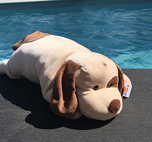Uni-Toys - Plüsch-Kissen - Hund braun-beige - ultra-weich - 57 cm (Länge) - Plüschtier, Kuscheltier