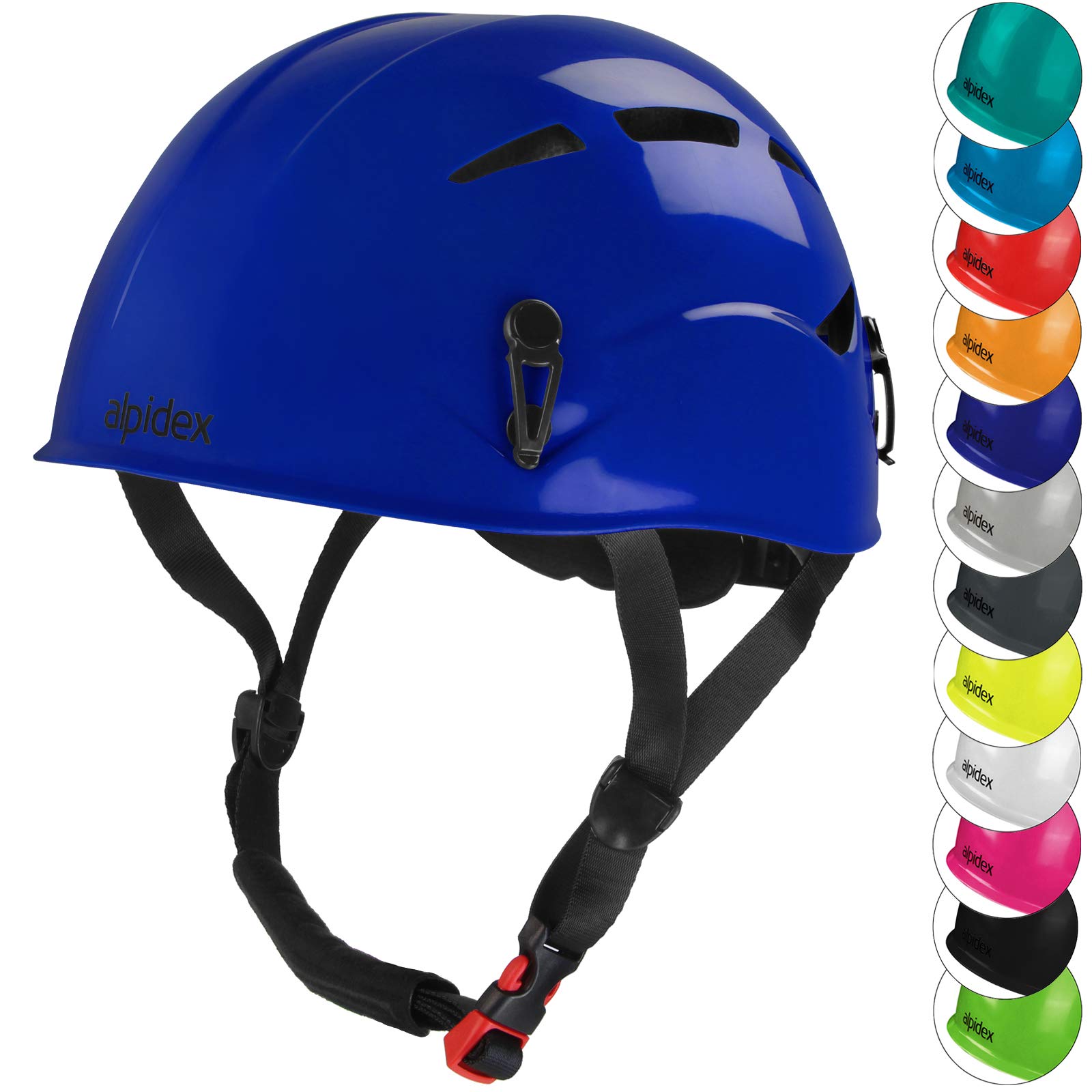 ALPIDEX Universal Kletterhelm für Jugendliche und Erwachsene EN12492 Klettersteighelm in unterschiedlichen Farben, Farbe:royal Blue