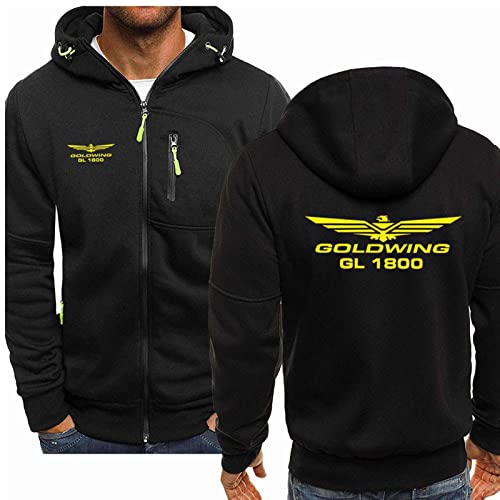Herren Hoodie Jacken Sweatshirts mit durchgehendem Reißverschluss - Goldwing Print Leichte Mäntel Dünne Outwear Frühlingsstrickjacke-A3||2XL