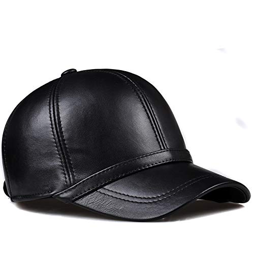 Damen Herren Baseballmütze Ledercap Basecap,Verstellbare Winter Leder Cap,Lederkappe Größenverstellbar, Freitzeitkappe Sommer/Winter