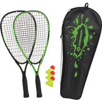Schildkröt Speed-Badminton Set, 2 handliche Aluminium-Rackets, Länge 54,5cm, 3 windstabile Bälle, perfekt geeignet für EIN windstabiles und schnelles Federball, wertige Tasche, 970905