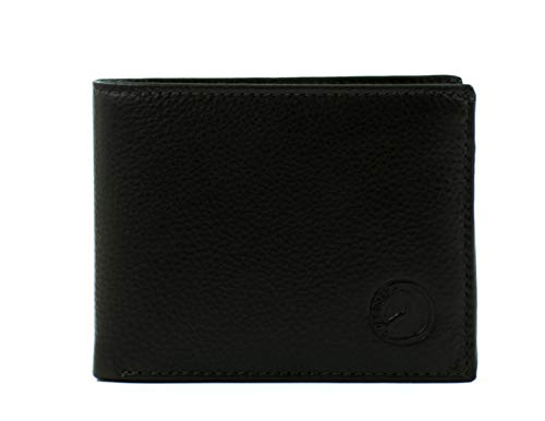 OVERDOSE Men's Leather Bifold Wallet with Separate I'd Card Holder, Genuine Leather Wallet for Daily USE, Made with FINE Nappa Black Leather, with Sleek & Slim Design - Men Wallet