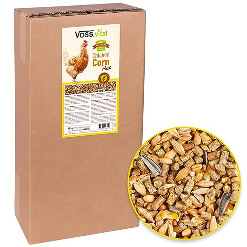 VOSS.vital 15kg Chickencorn MAX Hühnerfutter Futter Huhn Geflügelfutter mit Legepellets und Muschelgrit