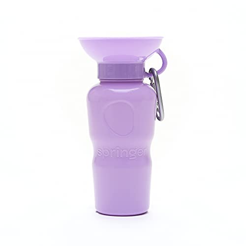 Springer Classic Travel Dog Wasserflasche - 24oz Tragbare Wasserflasche für Hunde mit patentiertem auslaufsicherem Design für Hund Walking, Wandern und Reisen, BPA-freie Materialien (Lila)
