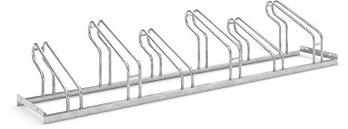 Bügelparker 1056 | einseitig | Fahrradständer für 6 Fahrräder | Freiaufstellung | Stabile, formschöne Simplizität | Abwechselnde Hoch-/Tiefeinstellung | Fahrradparker Bodenparker Mehrfachständer