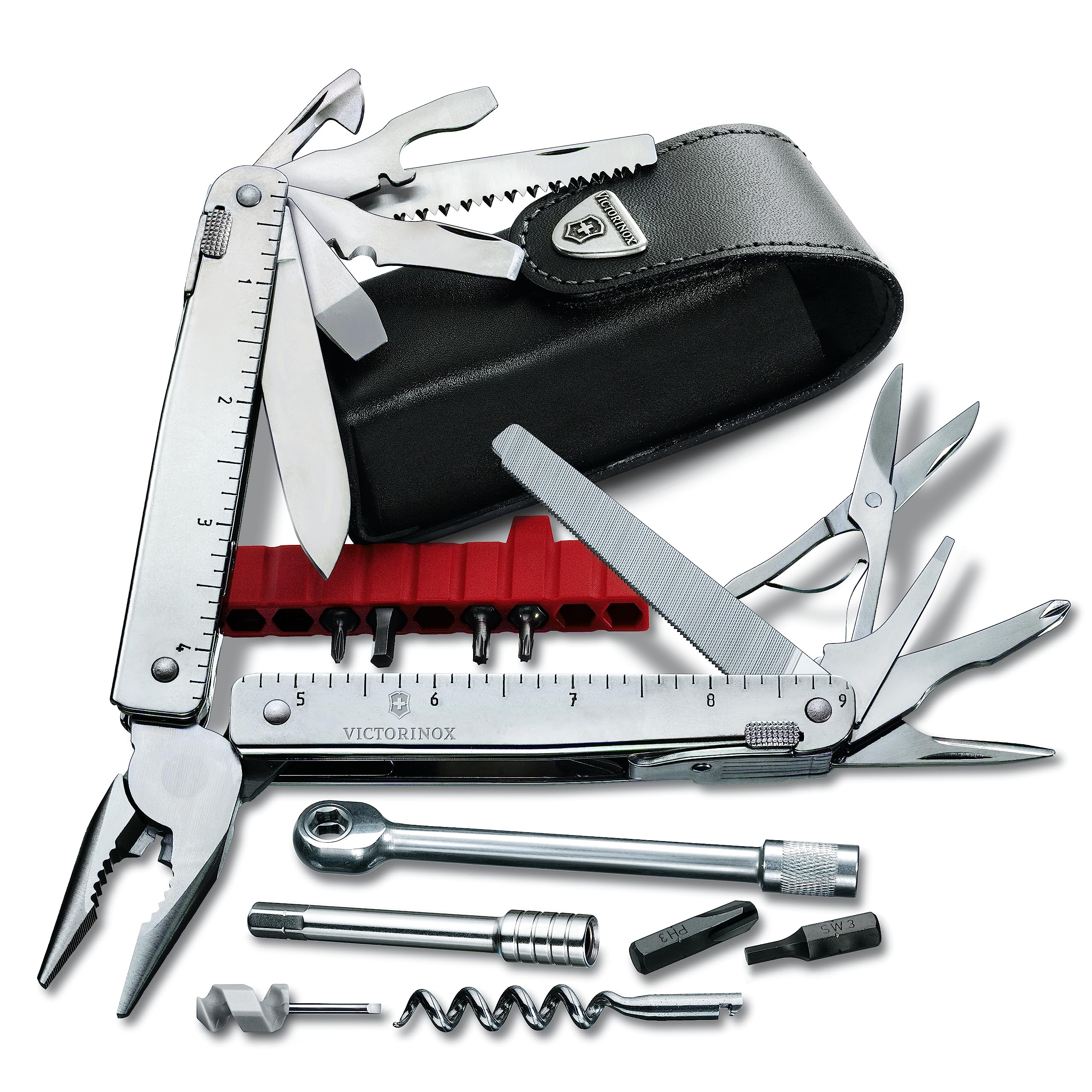 Victorinox, Schweizer Taschenmesser, Swiss Tool X Plus Ratchet, Taschen Werkzeug, Multitool mit 40 Funktionen, Kombi-Spitzzange, Feststellklinge