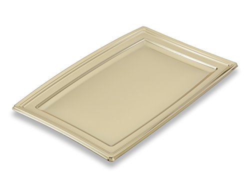 GUILLIN plc450or Karton Servierboden festliches rechteckig, Kunststoff, Gold, 46 x 30,5 x 1,8 cm