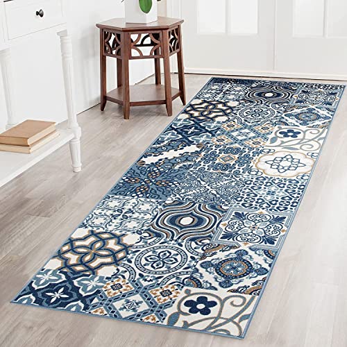 Teppichläufer Newport | Feinschlingen Teppich mit Muster | Läufer für Küche, Flur & Wohnraum | Modernes Design (80 x 600 cm)