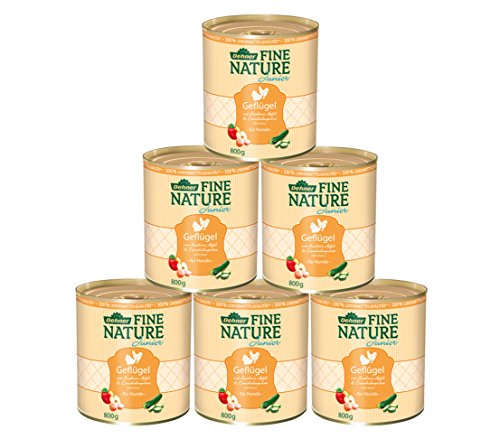 Dehner Fine Nature Hundefutter Junior, Lebensmittelqualität, Geflügel, 6 x 800 g (4800 g)