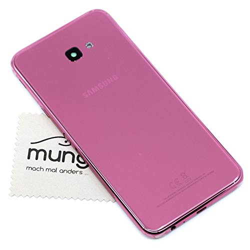 Akkudeckel für Samsung Original für Samsung Galaxy J4 Plus (J415F) Pink Backcover Deckel Rückwand mit mungoo Displayputztuch