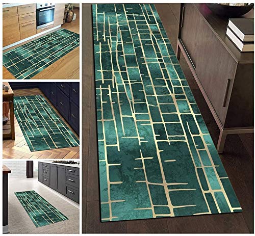 WGFGXQ Carpet Runner Rug Runner for Hallway Kitchen Geometric Patterns Non-Slip Washable Machine Printed Polyester Rug Customizable (Color: Color # 2 Size: 120x100cm) 1#