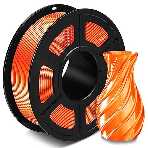 SUNLU Silk PLA+ Filament 1.75mm, Glänzendes 3D Drucker Filament, PLA Plus Filament mit Seidige Druckoberfläche, Maßgenauigkeit +/-0.02 mm, 1KG Seide Orange