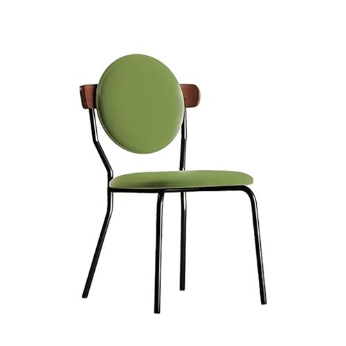 amzwkt Esszimmerstühle, Vanity Stool Chair, Wohnzimmerstühle mit Metallbeinen, Bürostuhl mit ergonomischer Rückenlehne, für Schlafzimmer/Schönheitszimmer/Wohnzimmer (Color : Green)
