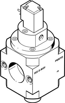 HEE-D-MIDI-230 (172961) Einschaltventil Betriebsdruck:2,5 bis 16bar Werkstoffhinweis:RoHS konform