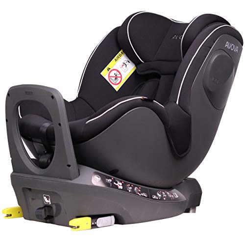 AVOVA Sperber-Fix i-Size Pearl Black | Premium-ISOFIX-Kindersitz Gruppe 0+, 1 | Geeignet für Kinder von der Geburt an von 40 bis 105 cm, das entspricht ca. 20 kg | Babyautositz Babysitze Auto