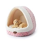 Tofern Hundebett Hundehöhle Katzenbett weich warm waschbar für kleine mittelgroße Hunde Katzen, rosa