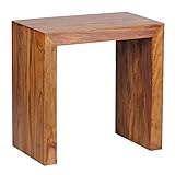 WOHNLING Beistelltisch Massiv-Holz Sheesham 60 x 35 cm Wohnzimmer-Tisch Design dunkel-braun Landhaus-Stil Couchtisch Natur-Produkt Wohnzimmermöbel Unikat modern Massivholzmöbel Echtholz Anstelltisch