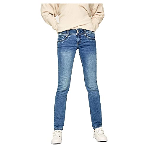 Pepe Jeans Damen Gen Straight Jeans, Blau (000Denim 000), W30/L34 (Herstellergröße: 30)