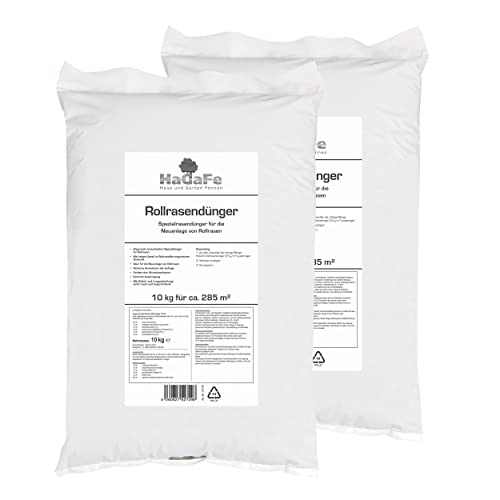 HaGaFe Rollrasendünger für Neuanlagen Rasendünger für Rollrasen schonender Spezialdünger (20 kg (2 x 10 kg))