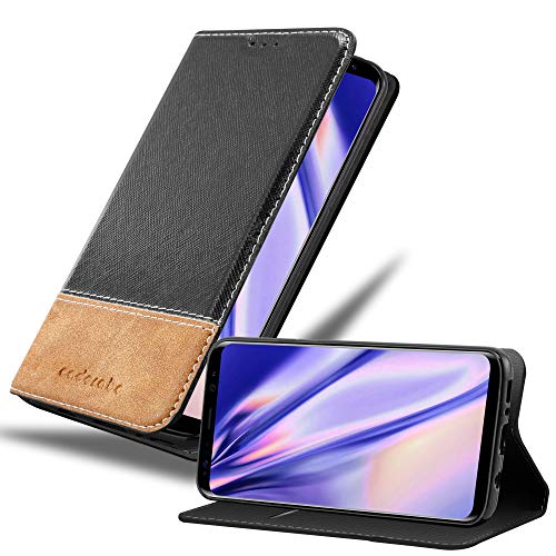 Cadorabo Hülle kompatibel mit Samsung Galaxy S8 aus Premium Kunst Leder Flip Klappbare Stoßfeste Magnetische [Standfunktion] [Kartenfächern] Cover Hülle für Galaxy S8 Tasche in Schwarz