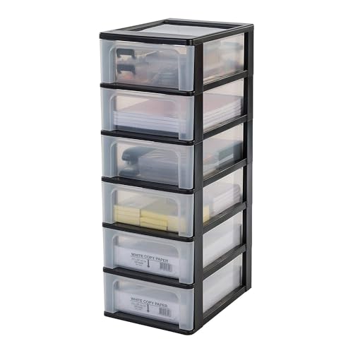 Iris Organizer Chest OCH-2006 Schubladencontainer-/ schrank, Kunststoff, schwarz / transparent, 35,5 x 26 x 72,5 cm