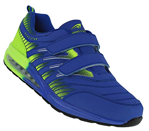 Bootsland Unisex Klett Sportschuhe Sneaker Turnschuhe Freizeitschuhe 001, Schuhgröße:48, Farbe:Blau/Grün