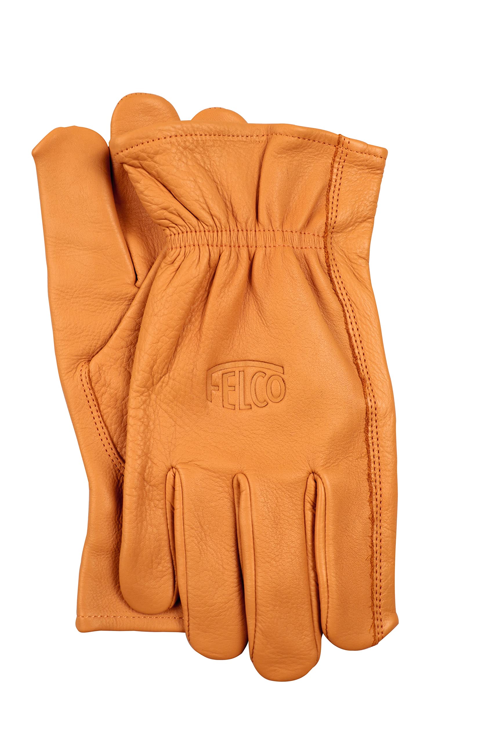 FELCO Handschuhe aus Echtleder 703L (Größe L, durchstoßfestes Rindsleder, Gartenhandschuhe für schwere Schnittarbeiten, naturfarben) FELCO 703L