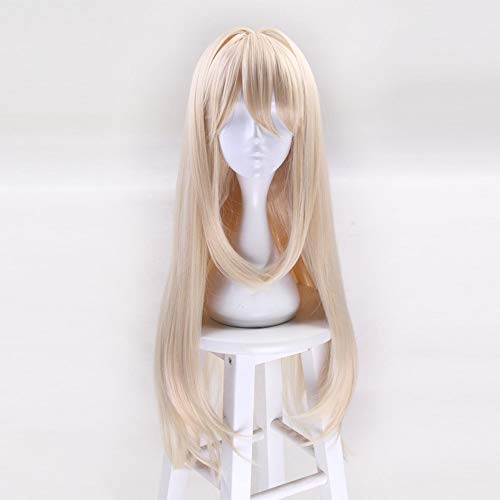 Hight Quality Violet Evergarden Wig Long Wave Blonde Heat Resistant Synthetic Hair Perucas Cosplay Wigs + Wig Cap