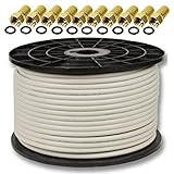 100m 135dB Sat Koaxial Kabel 5-Fach geschirmt Reines Kupfer CU PremiumX Profi PRO 135 dB 100 Meter Koax Antennenkabel für DVB-S / S2 DVB-C und DVB-T BK + 10 F-Stecker GRATIS DAZU