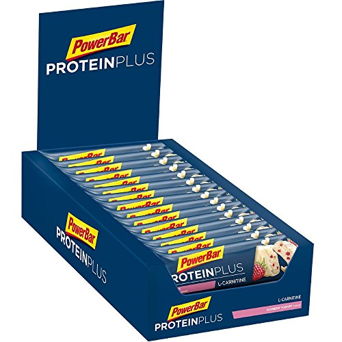 PowerBar Protein Riegel mit 200 mg L-Carnitin - Eiweiß-Riegel, Fitness-Riegel mit Magnesium, Calcium und hochwertigem L-Carnitin von Carnipure - Raspberry-Yoghurt (30 x 35g)