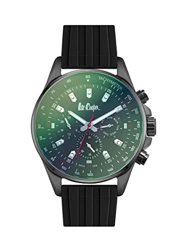 Lee Cooper Herren Analog Quarz Uhr mit Silikon Armband LC06977.061