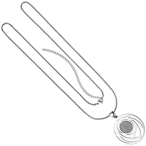 Jobo Damen-Halskette aus Edelstahl mit rundem Anhänger 80 cm