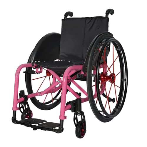 KK-GGL Leichter Rollstuhl Für Erwachsene, Klapp -Reise -Rollstuhl, Tragbare Sportrollstühle Für Behinderten Athleten, Mobilitätshilfe Für Körperlich Beeinträchtigte Beeinträchtigung,C seat width 42cm