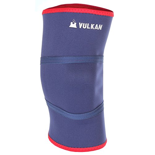 Vulkan Classic Neoprene Knee Support, Navy Blue/Red, Small