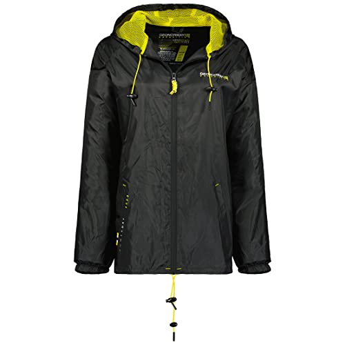 Geographical Norway Boat Lady - Winddichte Outdoor-Jacke für Frauen - Wasserdichte Jacke mit langen Ärmeln für Frauen - Regenfester Tactical Coat (Schwarz M Größe 2)