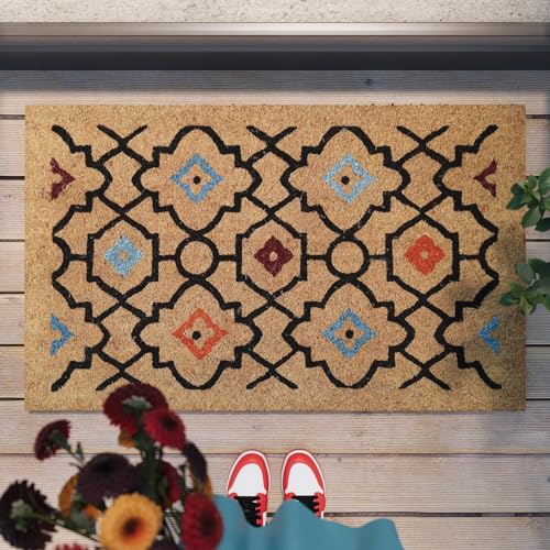 Posh Palace – Stylische Kokos-Fußmatte von WECONhome für jeden Eingang (45 x 75 cm, Natur)