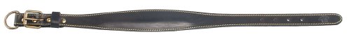 PetEGO La Cinopelca Hundehalsband, gepolstertes Lederhalsband, glattes Finish, für kurzhaarige Hunde, 14-16", schwarz