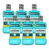 Listerine Cool Mint Antibakterielle Mundspülung (mit frischem Minzgeschmack, für gesunde Zähne) 6er Pack (6 x 600 ml)